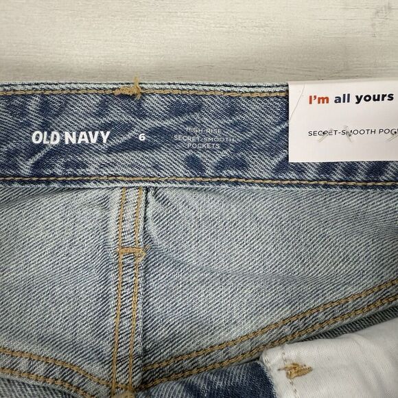 Old Navy Denim Jean Midi Skirt Size 6 Blue Light Wash Front Slit High Rise NWT - Picture 8 of 15